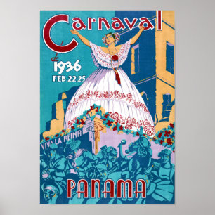 Affiche de Vintage voyage de carnaval du Panama