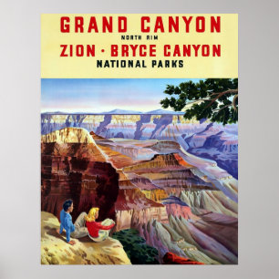 Affiche de Vintage voyage de ~ de canyon grand