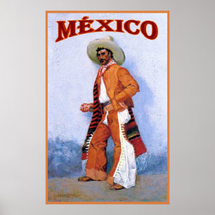 Affiche de Vintage voyage de ~ de México