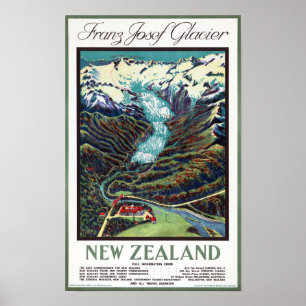 Affiche de Vintage voyage de glacier de Franz
