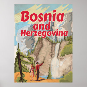 Affiche de Vintage voyage de la Bosnie-Herzégovine