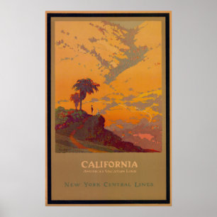 Affiche de Vintage voyage de la Californie