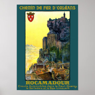 Affiche de Vintage voyage de la France Rocamadour