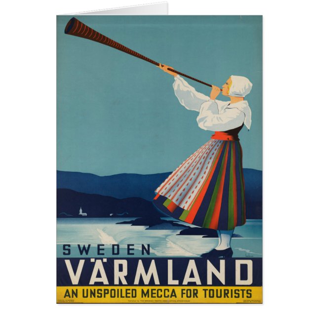 Affiche de Vintage voyage de la Suède Varmland (Devant)
