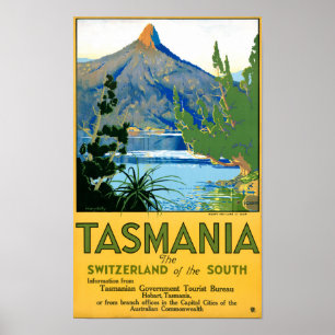 Affiche de Vintage voyage de la Tasmanie