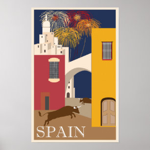 Affiche de Vintage voyage de l'Espagne