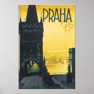Affiche de Vintage voyage de Praha