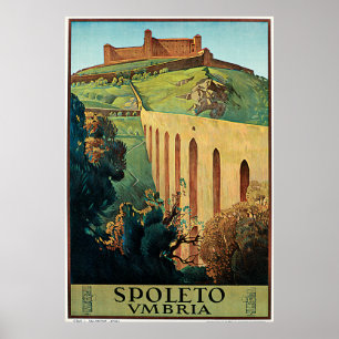 Affiche de Vintage voyage de Spoleto Vmbria