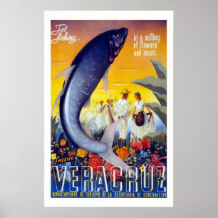 Affiche de Vintage voyage de "Vera Cruz"