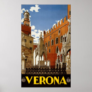 Affiche de Vintage voyage de Vérone Italie