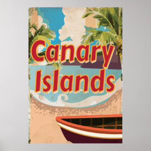 Affiche de Vintage voyage des Îles Canaries