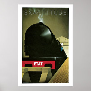 Affiche de Vintage voyage d'exactitude de train