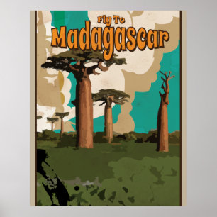 Affiche de Vintage voyage du Madagascar