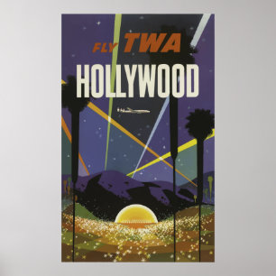 Affiche de Vintage voyage - Etats-Unis Hollywood