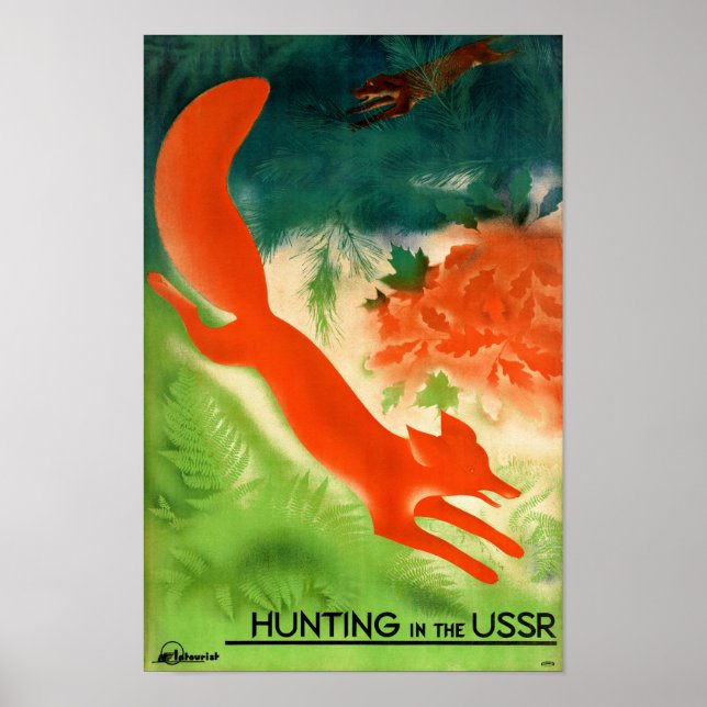 Affiche de Vintage voyage restaurée de la chasse e (Devant)
