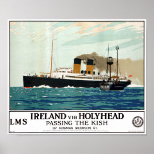 Affiche de Vintage voyage restaurée en Irlande Hol