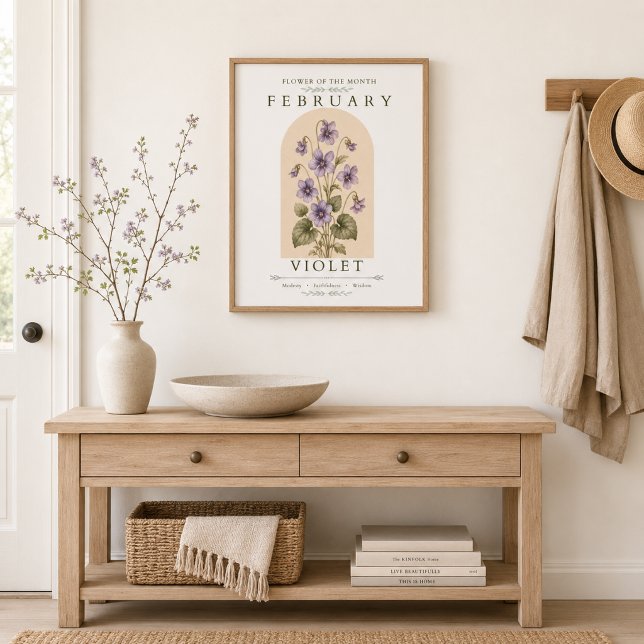Affiche de violette, fleur de naissance de février (Créateur téléchargé)