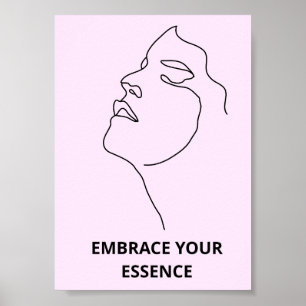 Affiche de visage de femme en art linéaire minimal