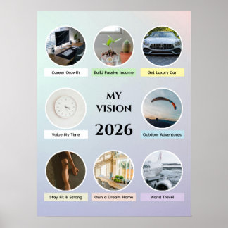 Affiche de vision de cercle de dégradé doux 2026