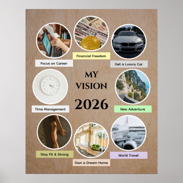 Affiche de vision de photo de cercle moderne aléat (Devant)