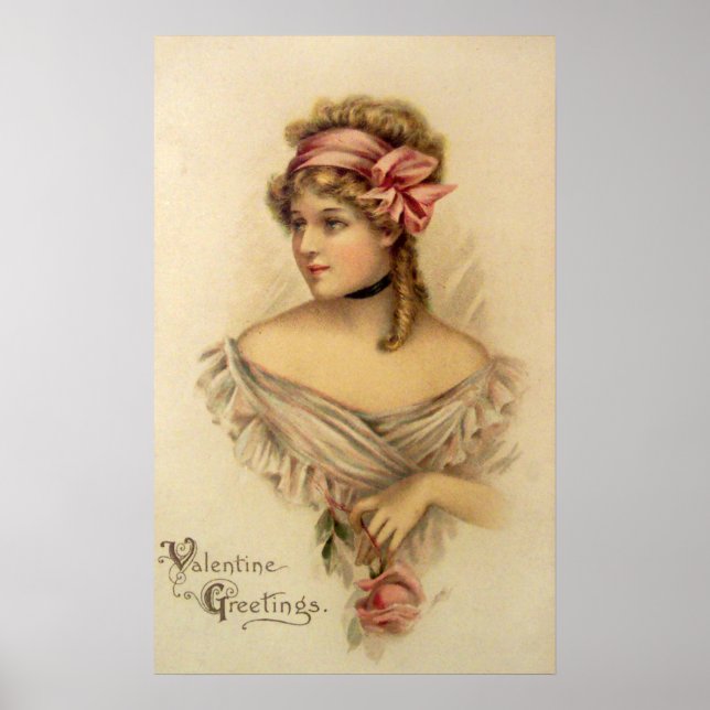 Affiche de vœux de la Saint-Valentin victorienne (Devant)