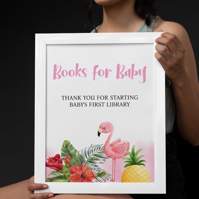 Affiche de vœux pour bébé Rose flamant tropical (Créateur téléchargé)