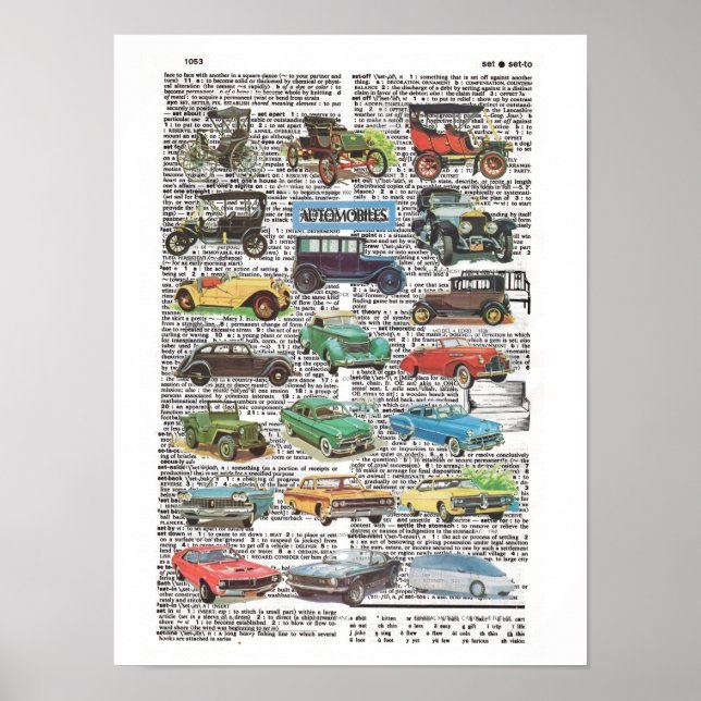 Affiche de voiture ancienne vintage  (Devant)