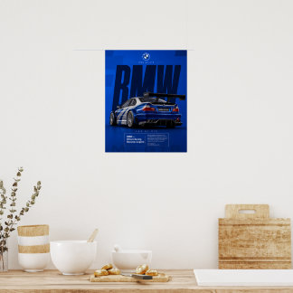 Affiche de voiture de course Iconic Blue Motorspor
