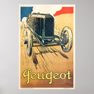 Affiche de voiture de course rétro vintage - encad