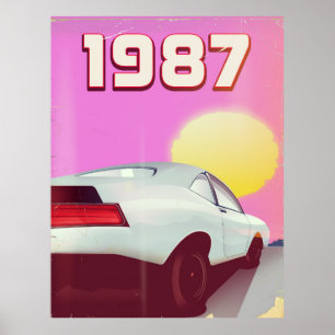 affiche de voiture de sport 1987
