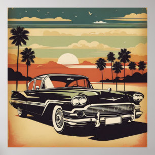 Affiche de voiture vintage rétro classique