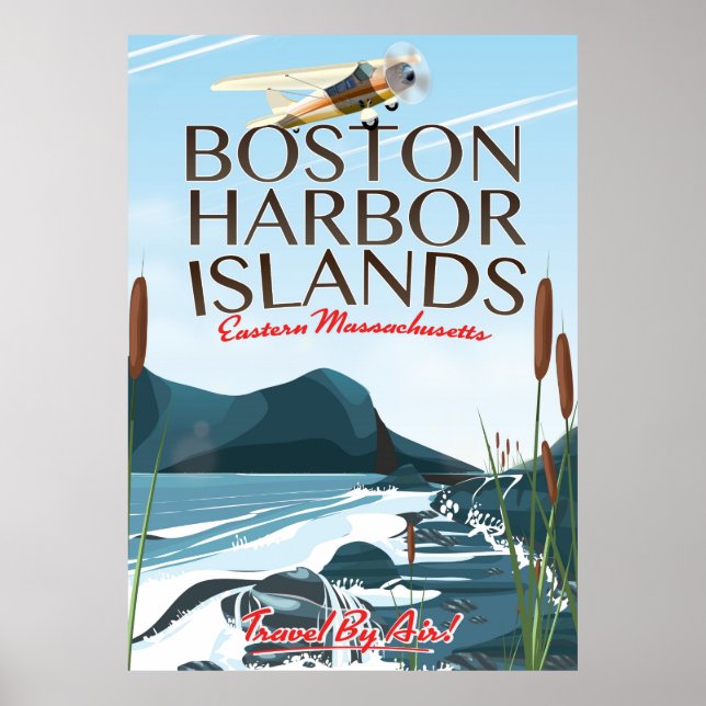 Affiche de vol pour le port de Boston Massachusett (Devant)
