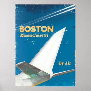 Affiche de vol vintage de Boston Massachusetts