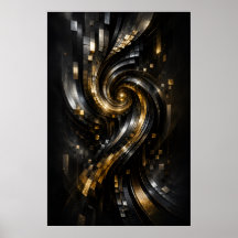 Affiche de vortex en spirale dorée
