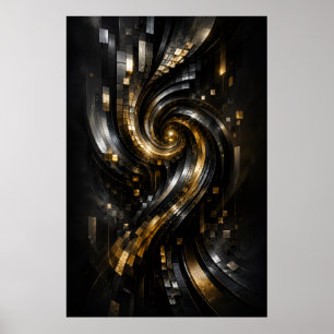 Affiche de vortex en spirale dorée