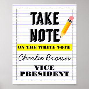 Affiche de vote salle de classe scolaire Prenez no