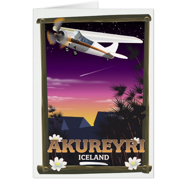 Affiche de voyage à Akureyri en Islande (Devant)