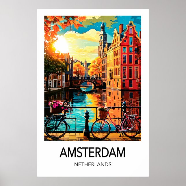 Affiche de voyage à Amsterdam (Devant)