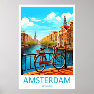 Affiche de voyage à Amsterdam Parc national de ski
