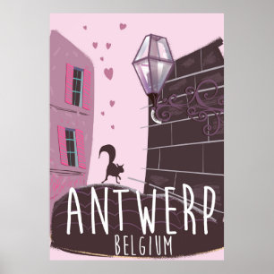 Affiche de voyage à Anvers, Belgique