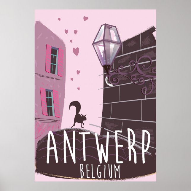 Affiche de voyage à Anvers, Belgique (Devant)