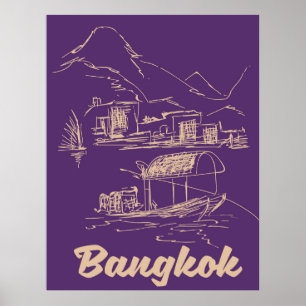 Affiche de voyage à Bangkok, Thaïlande