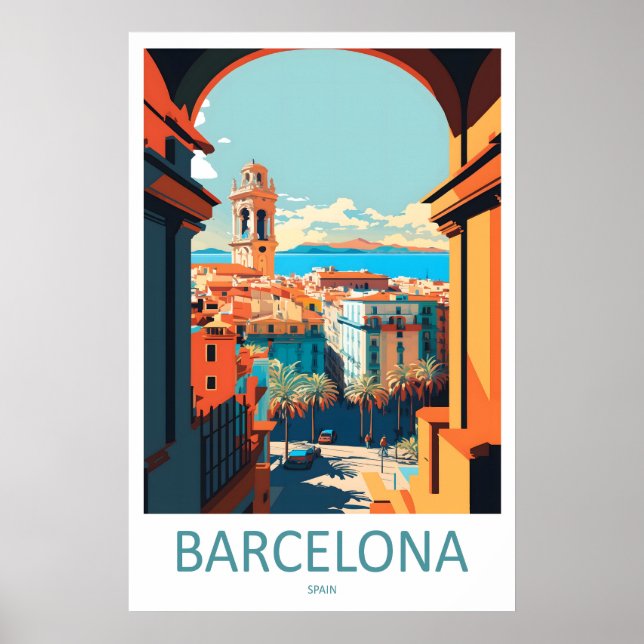 Affiche de voyage à Barcelone Espagne 1 (Devant)