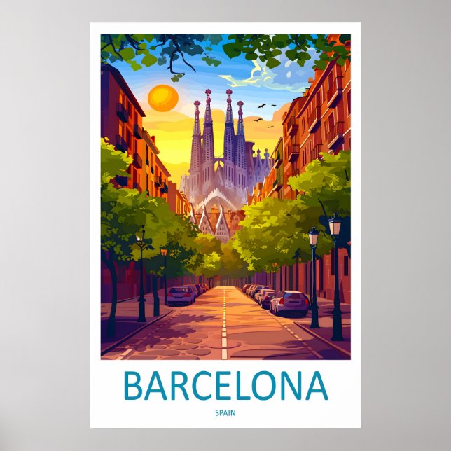 Affiche de voyage à Barcelone Espagne 4 (Devant)