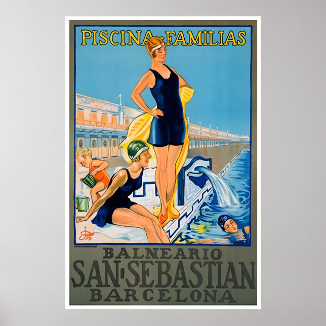 Affiche de voyage à Barcelone San Sebastian Art Es (Devant)