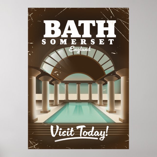 Affiche de voyage à Bath Somerset Angleterre (Devant)