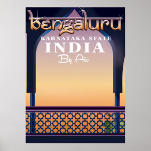 Affiche de voyage à Bengaluru, Inde