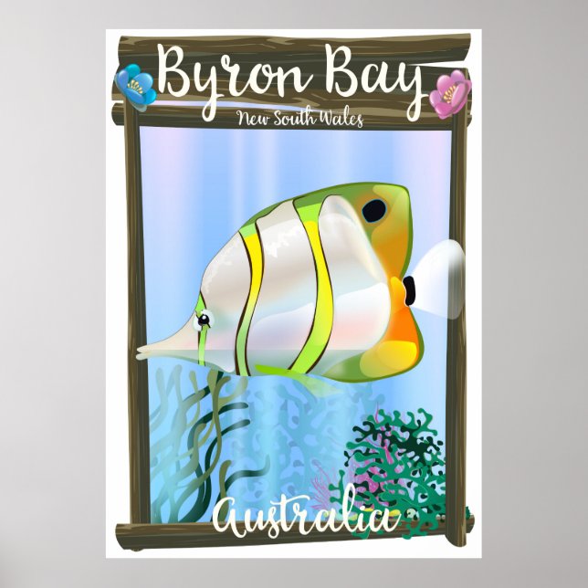Affiche de voyage à Byron Bay Australie. (Devant)