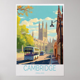Affiche de voyage à Cambridge - Angleterre Wall Ar