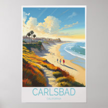 Affiche de voyage à Carlsbad Californie, Carlsbad
